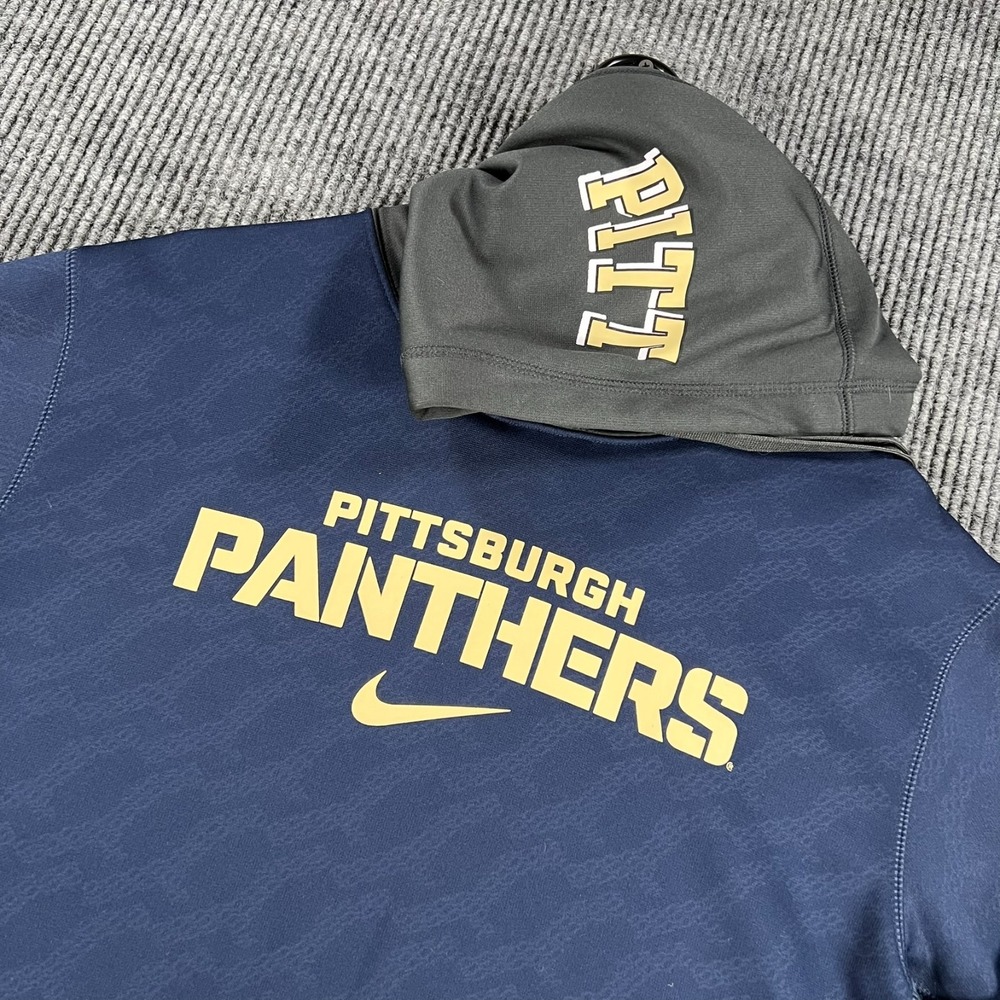 Pittsburgh Panthers Hoodie Sweatshirt Mens Medium Nike Blue Long Sleeve NCAA